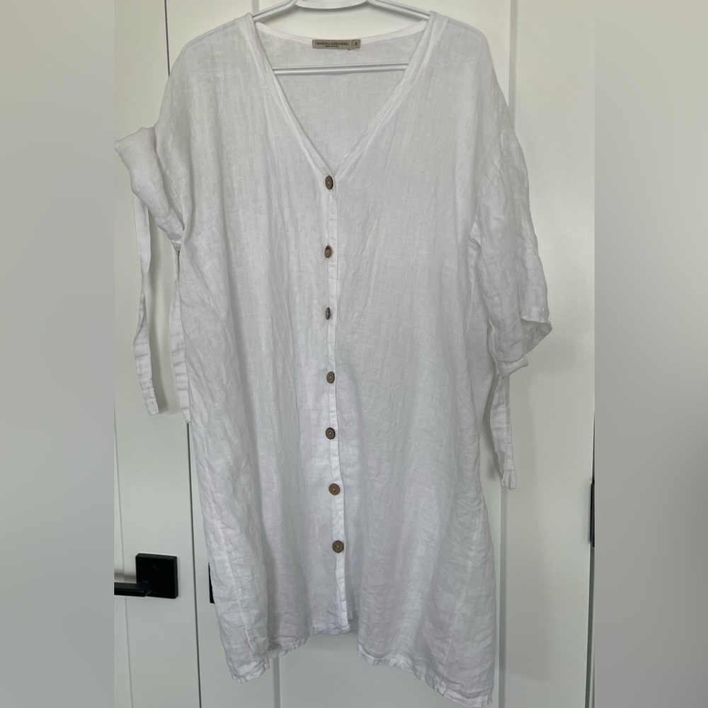 100% Linen  Shirt Dress/Tunic/Cover up